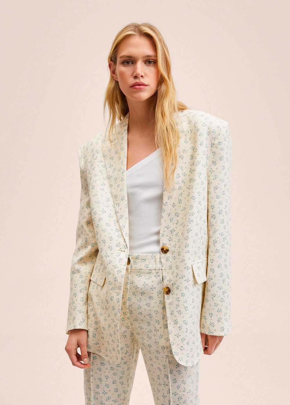 Oversize linen blazer